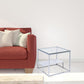 22" Chrome And Clear Glass Square End Table With Shelf By Homeroots | End Tables | Modishstore
