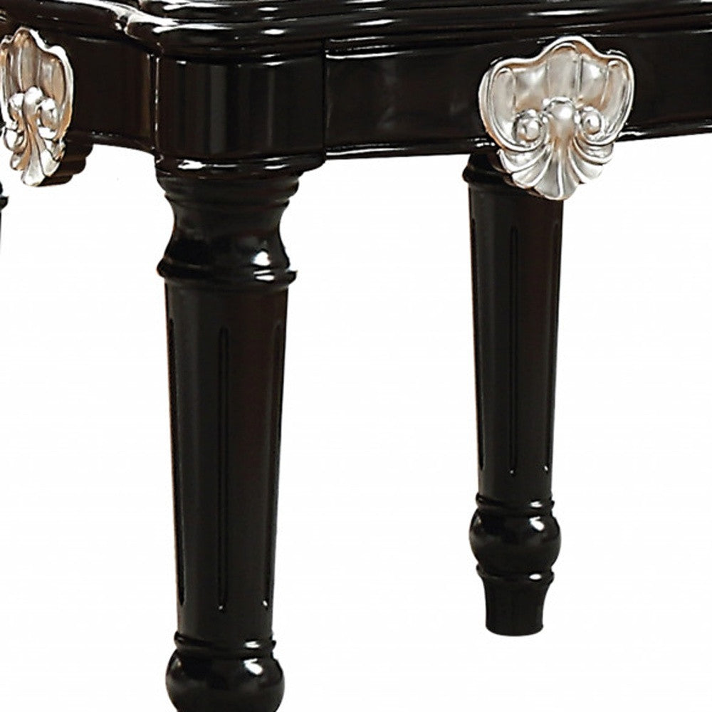 24" Black Manufactured Wood Carved Medallion Square End Table By Homeroots | End Tables | Modishstore - 4