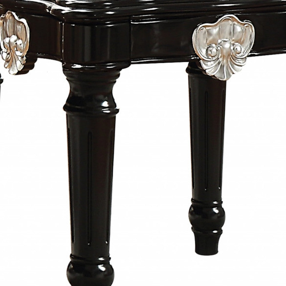 24" Black Manufactured Wood Carved Medallion Square End Table By Homeroots | End Tables | Modishstore - 5
