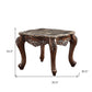 24" Antique Oak And Marble Square End Table By Homeroots
