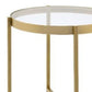 24" Gold And Clear Glass And Metal Round End Table By Homeroots