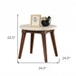 22" Walnut And White Faux Marble Round End Table By Homeroots | End Tables | Modishstore - 7