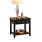 22" Black Manufactured Wood Square End Table With Drawer With Shelf By Homeroots | End Tables | Modishstore - 4