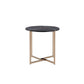24" Champagne And Black Manufactured Wood And Metal Round End Table By Homeroots | End Tables | Modishstore