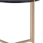 24" Champagne And Black Manufactured Wood And Metal Round End Table By Homeroots