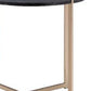 24" Champagne And Black Manufactured Wood And Metal Round End Table By Homeroots | End Tables | Modishstore - 3