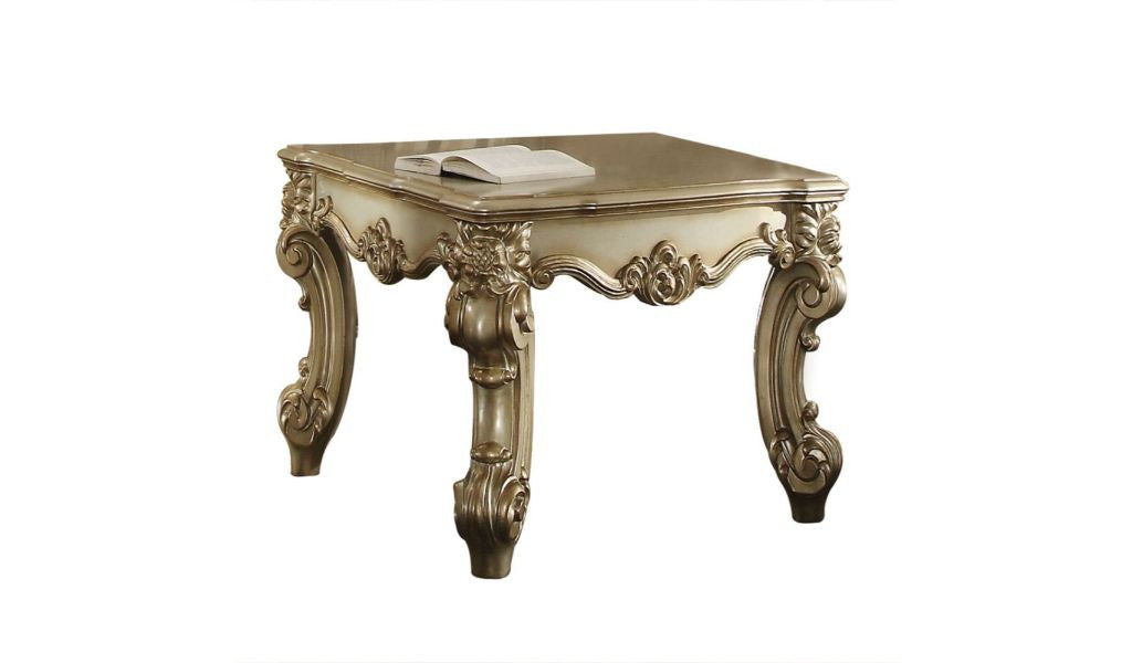 26" Gold Patina Manufactured Wood Square End Table By Homeroots | End Tables | Modishstore - 2