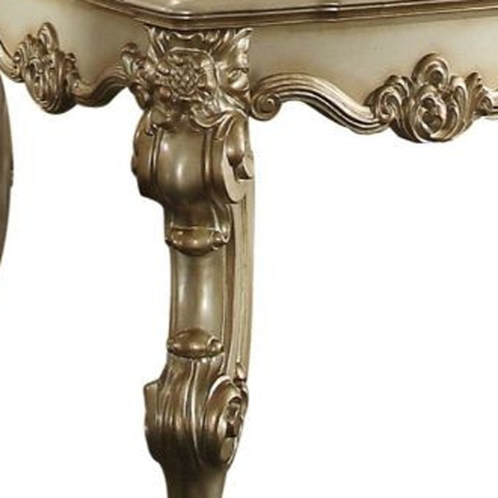 26" Gold Patina Manufactured Wood Square End Table By Homeroots | End Tables | Modishstore - 3