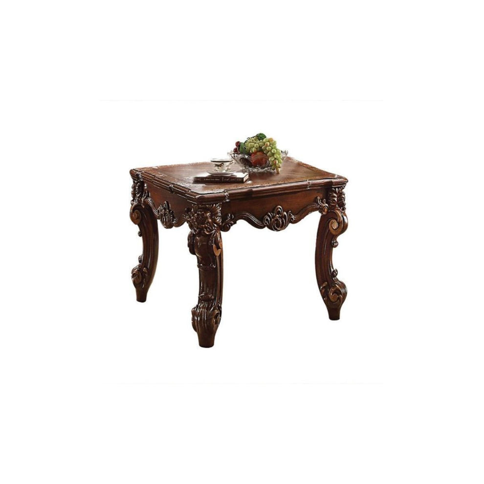 26" Cherry Manufactured Wood Square End Table By Homeroots | End Tables | Modishstore - 3