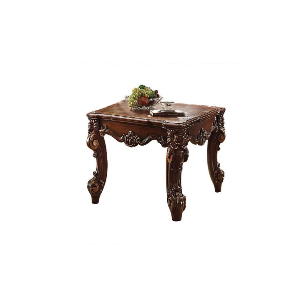 26" Cherry Manufactured Wood Square End Table By Homeroots | End Tables | Modishstore - 2