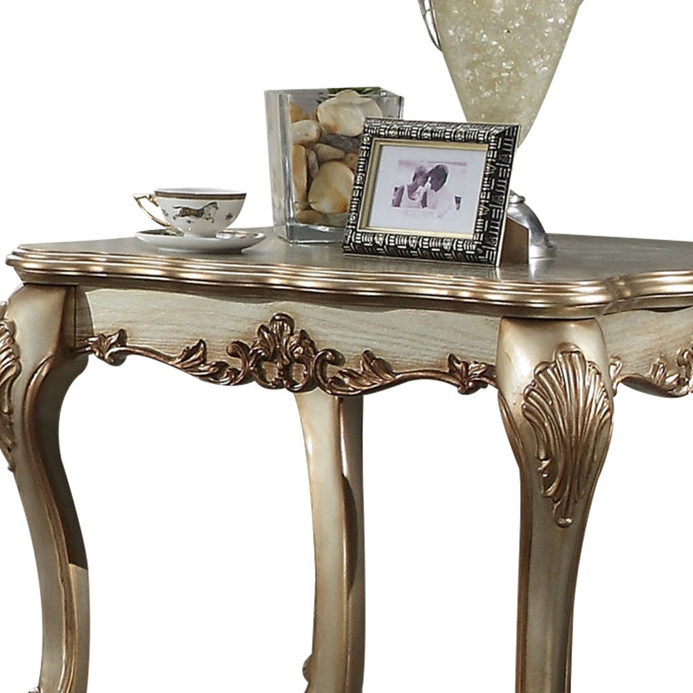 24" Gold Patina & Bone Manufactured Wood Square End Table By Homeroots | End Tables | Modishstore - 7