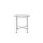 24" Chrome And White Oak Manufactured Wood And Metal Round End Table By Homeroots | End Tables | Modishstore - 4