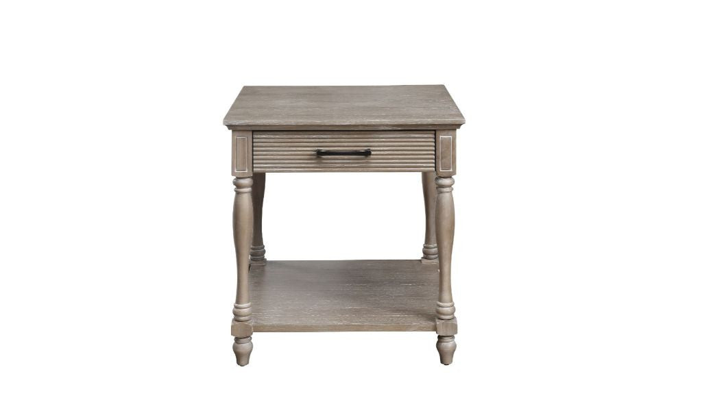 24" Weathered Oak Solid Wood Square End Table By Homeroots | End Tables | Modishstore - 2