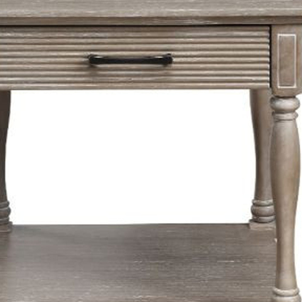 24" Weathered Oak Solid Wood Square End Table By Homeroots | End Tables | Modishstore - 4