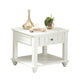 24" White Washed Square End Table With Drawer And Shelf By Homeroots | End Tables | Modishstore - 2
