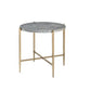 24" Champagne And Light Gray Manufactured Wood And Metal Round End Table By Homeroots | End Tables | Modishstore - 2
