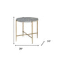 24" Champagne And Light Gray Manufactured Wood And Metal Round End Table By Homeroots
