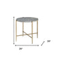 24" Champagne And Light Gray Manufactured Wood And Metal Round End Table By Homeroots | End Tables | Modishstore - 5