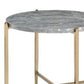 24" Champagne And Light Gray Manufactured Wood And Metal Round End Table By Homeroots | End Tables | Modishstore - 3