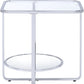 24" Chrome And Clear Glass Rectangular End Table By Homeroots