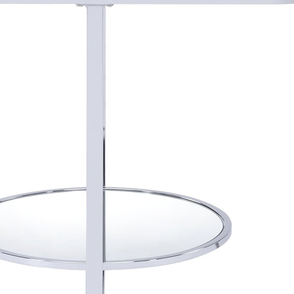 24" Chrome And Clear Glass Rectangular End Table By Homeroots | End Tables | Modishstore - 5