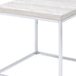 24" Chrome And White Oak Manufactured Wood And Metal Square End Table By Homeroots