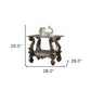 26" Antiqued Platinum Polyresin Scroll And Clear Glass Square End Table With Shelf By Homeroots | End Tables | Modishstore - 3