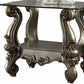 26" Antiqued Platinum Polyresin Scroll And Clear Glass Square End Table With Shelf By Homeroots | End Tables | Modishstore - 5