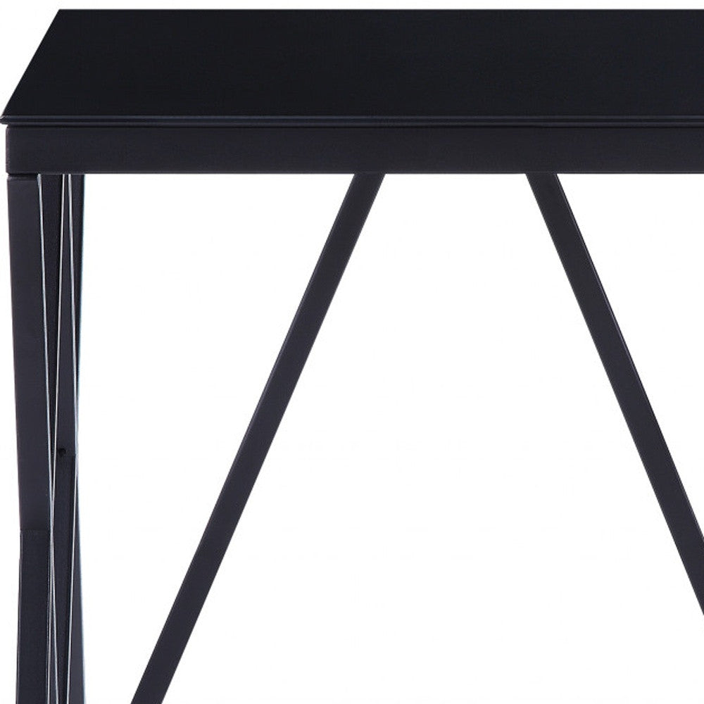 21" Black Glass And Metal Square End Table By Homeroots | End Tables | Modishstore - 6
