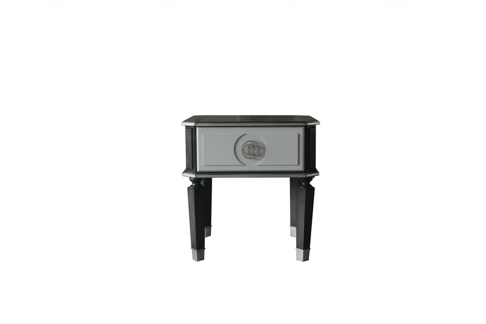 24" Charcoal And Light Gray Manufactured Wood Square End Table By Homeroots | End Tables | Modishstore - 2