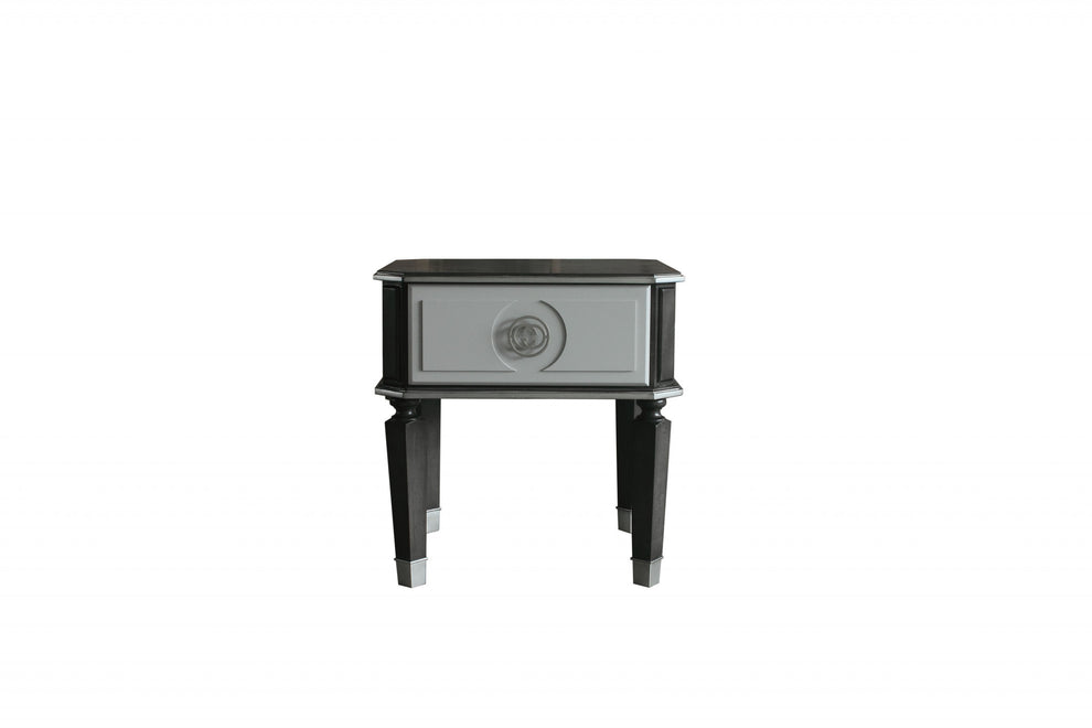 24" Charcoal And Light Gray Manufactured Wood Square End Table By Homeroots | End Tables | Modishstore - 3