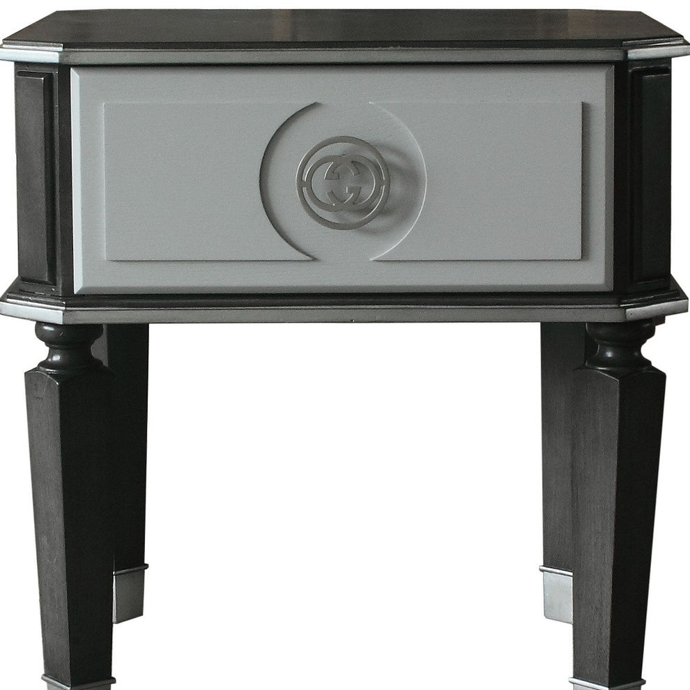 24" Charcoal And Light Gray Manufactured Wood Square End Table By Homeroots | End Tables | Modishstore - 4