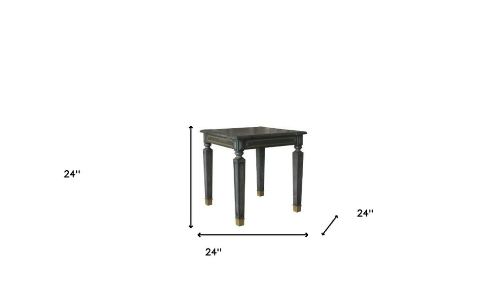 24" Gold And Tobacco Manufactured Wood Square End Table By Homeroots | End Tables | Modishstore - 5