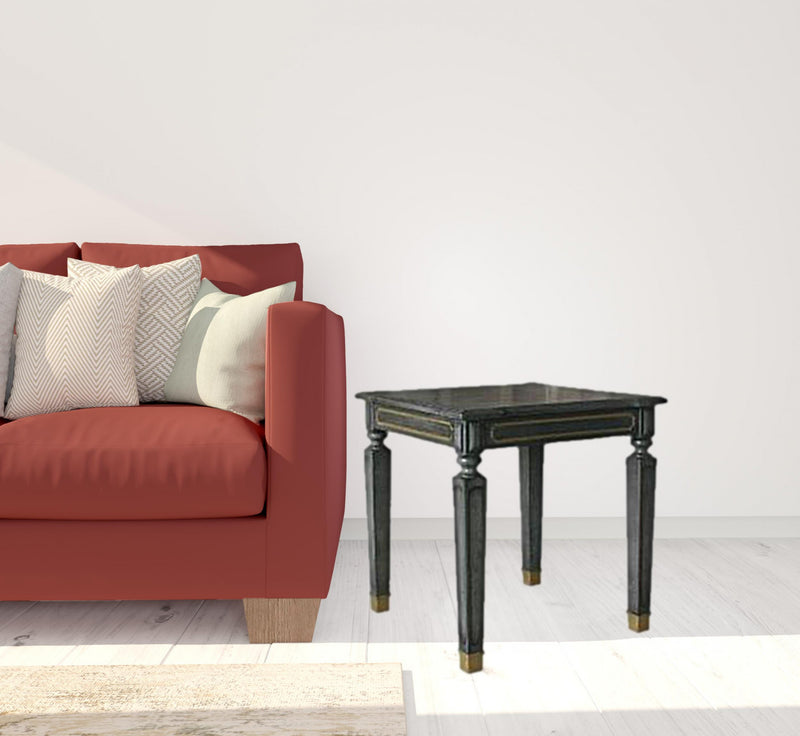 24" Gold And Tobacco Manufactured Wood Square End Table By Homeroots | End Tables | Modishstore