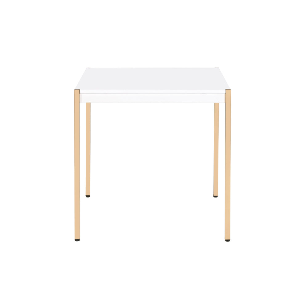 24" Gold And White Manufactured Wood Square End Table By Homeroots | End Tables | Modishstore - 2