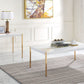 24" Gold And White Manufactured Wood Square End Table By Homeroots | End Tables | Modishstore - 5