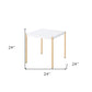 24" Gold And White Manufactured Wood Square End Table By Homeroots