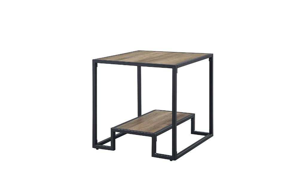 22" White Manufactured Wood Square End Table With Shelf By Homeroots | End Tables | Modishstore - 2