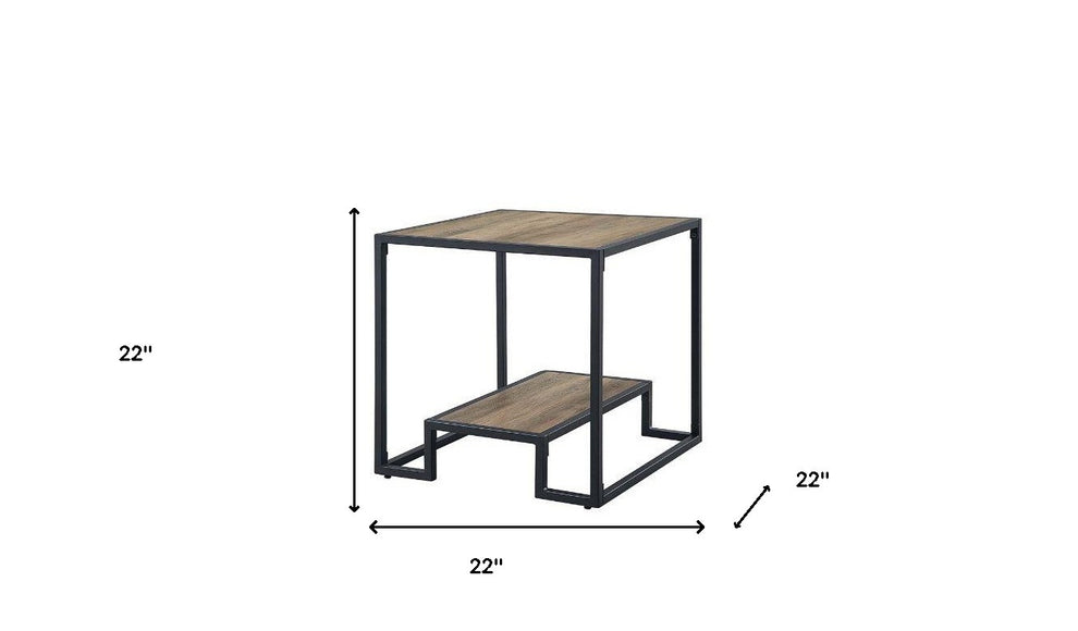 22" White Manufactured Wood Square End Table With Shelf By Homeroots | End Tables | Modishstore - 5