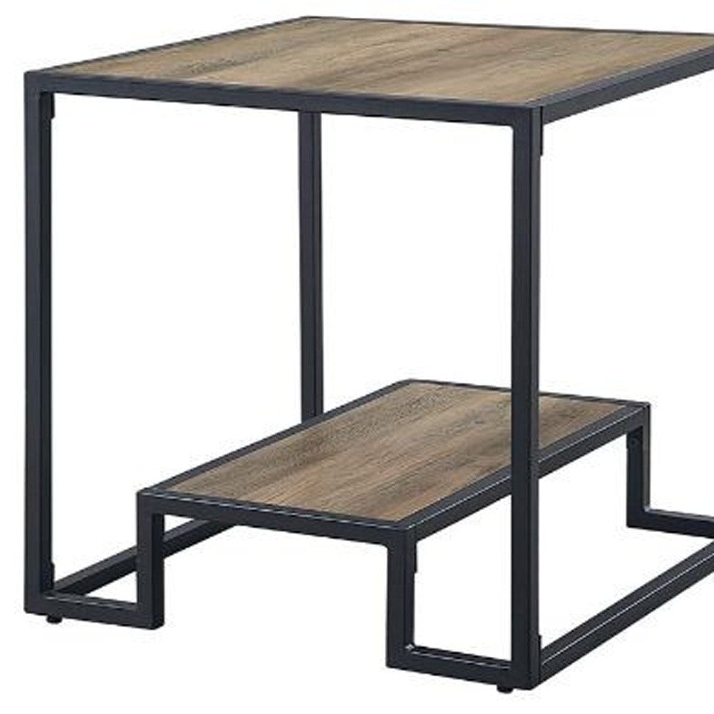 22" White Manufactured Wood Square End Table With Shelf By Homeroots | End Tables | Modishstore - 4