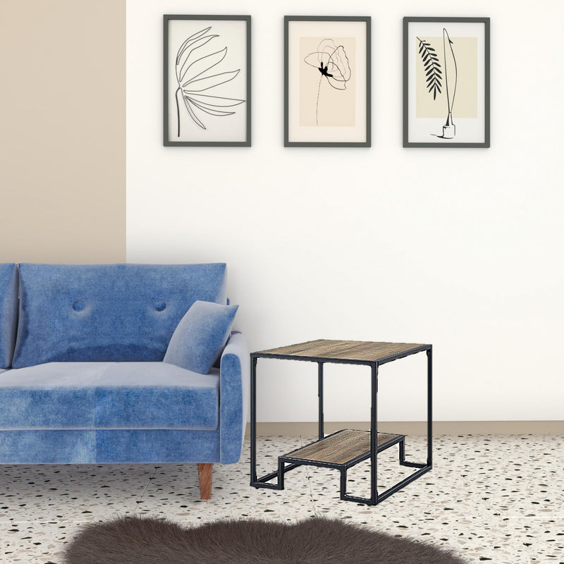 22" White Manufactured Wood Square End Table With Shelf By Homeroots | End Tables | Modishstore