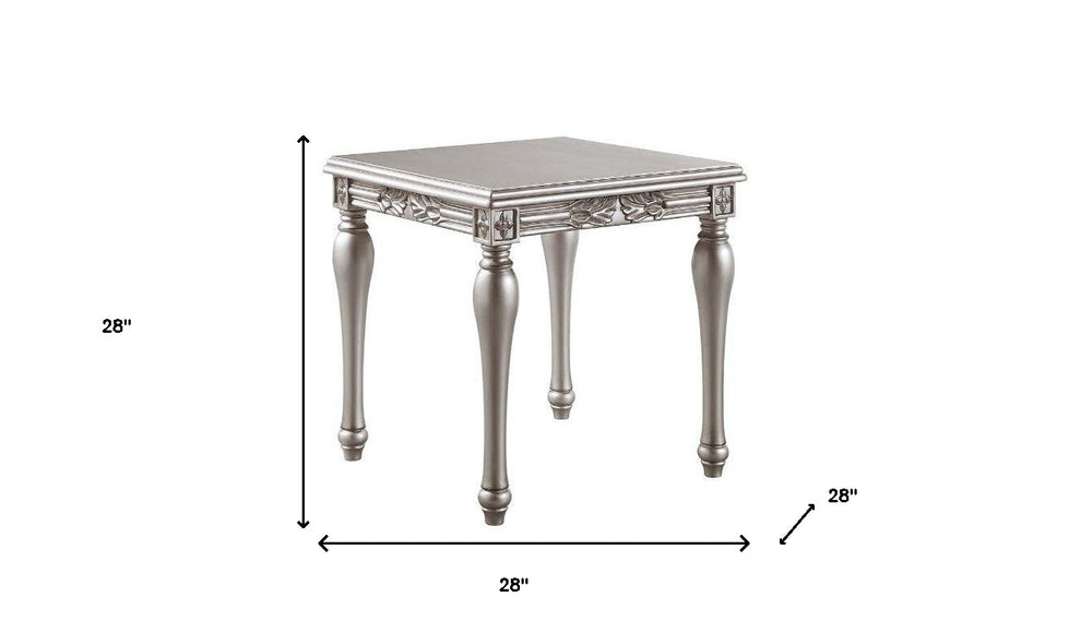 28" Platinum Manufactured Wood Square End Table By Homeroots | End Tables | Modishstore - 6