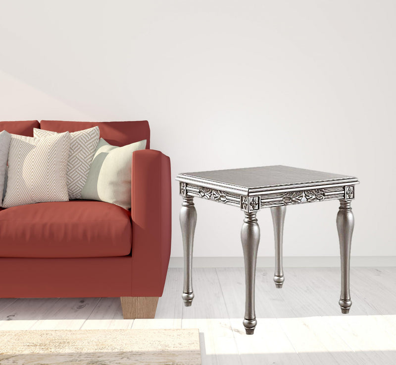 28" Platinum Manufactured Wood Square End Table By Homeroots | End Tables | Modishstore