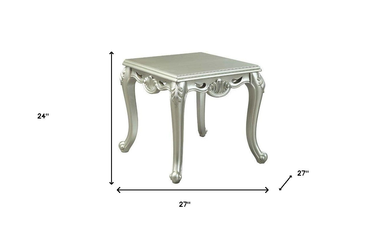 24" Champagne Manufactured Wood Square End Table By Homeroots