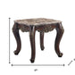 26" Cherry And Marble Marble And Solid Wood Square End Table By Homeroots