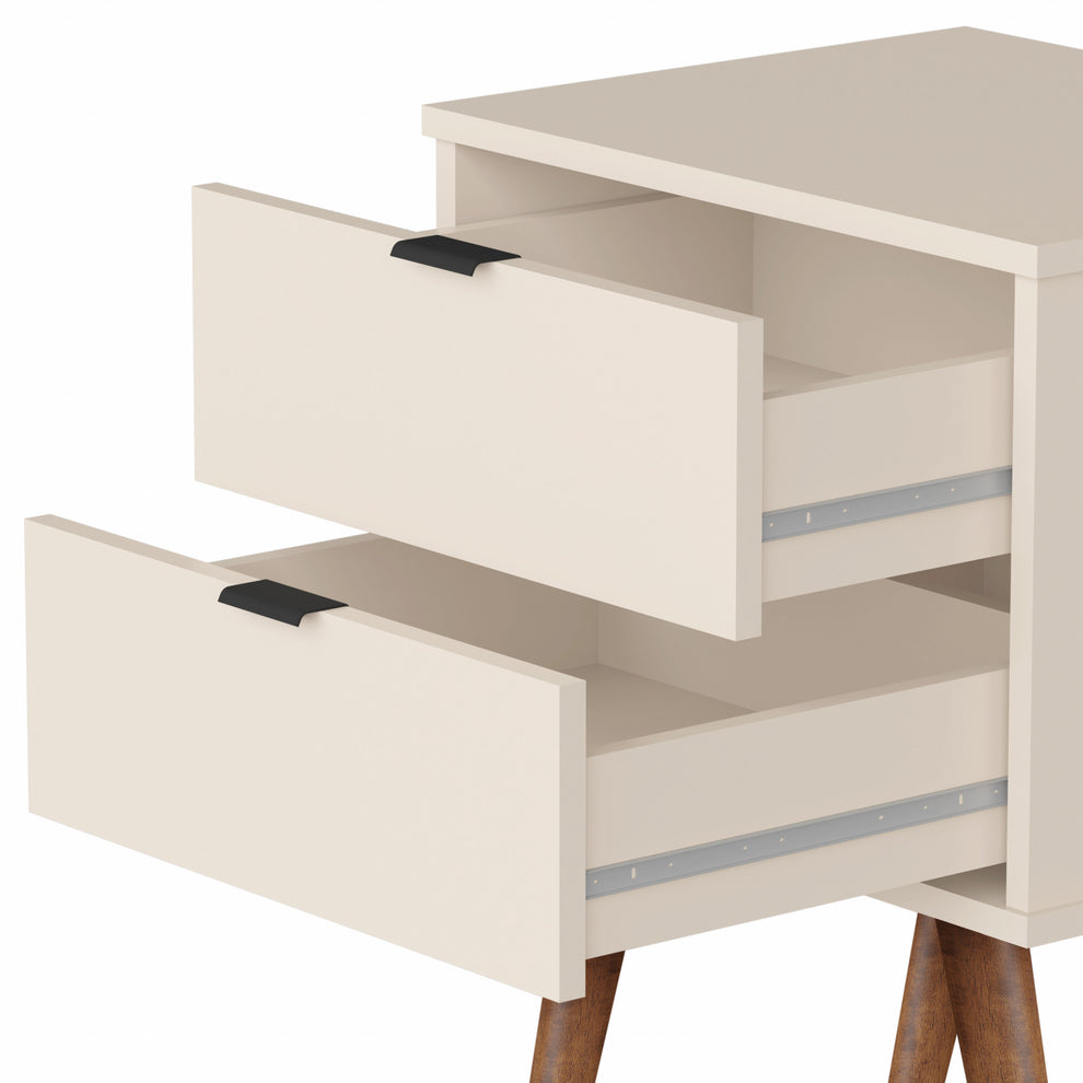 18" Rectangular Off White Top End Table With Two Drawers By Homeroots | End Tables | Modishstore - 2