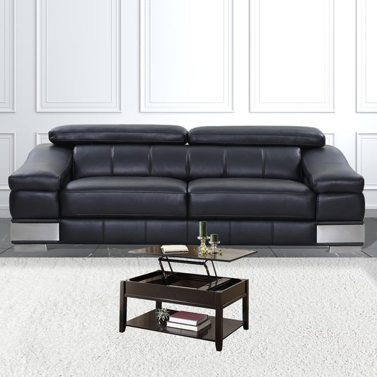 40" Black Manufactured Wood Lift Top Coffee Table With Storage By Homeroots | Coffee Tables | Modishstore