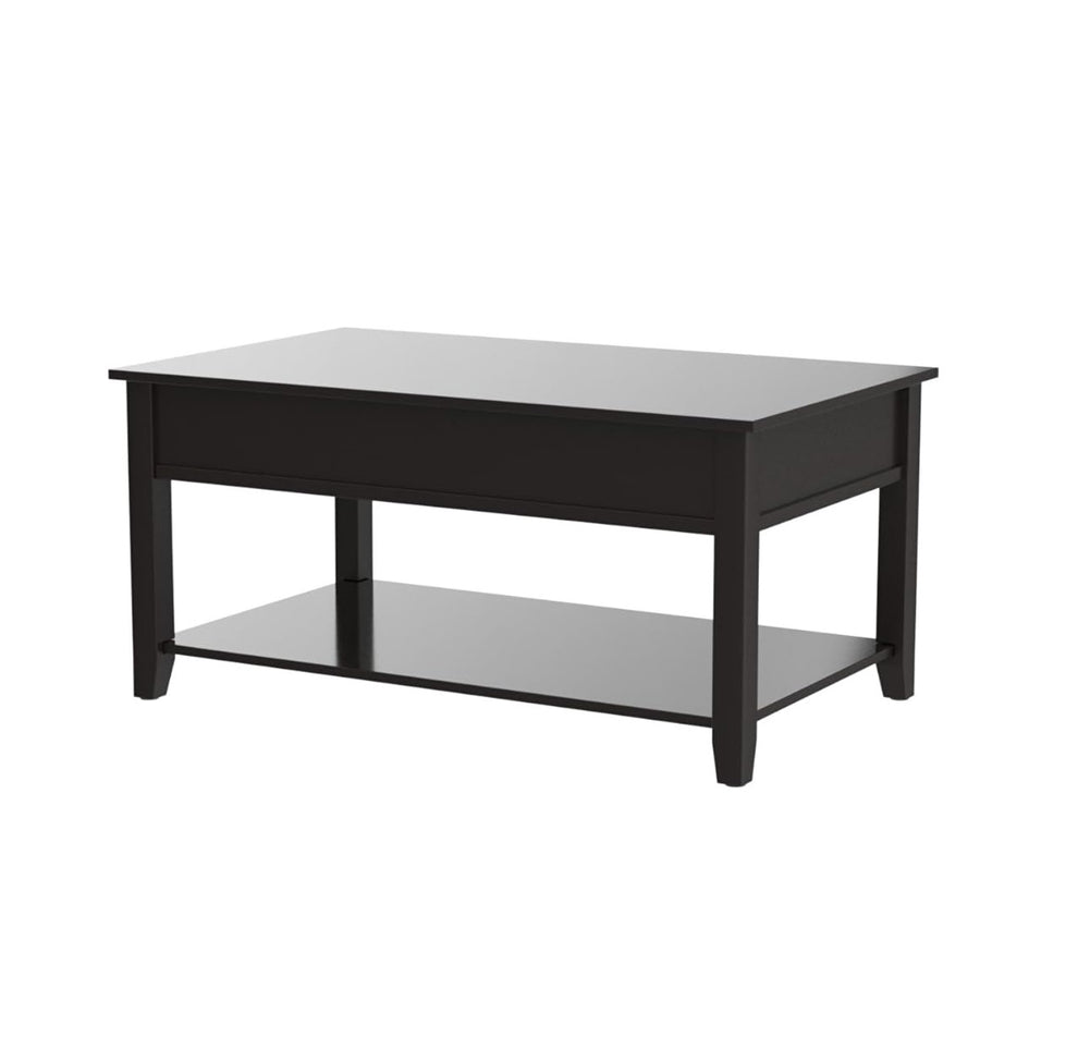 40" Black Manufactured Wood Lift Top Coffee Table With Storage By Homeroots | Coffee Tables | Modishstore - 2