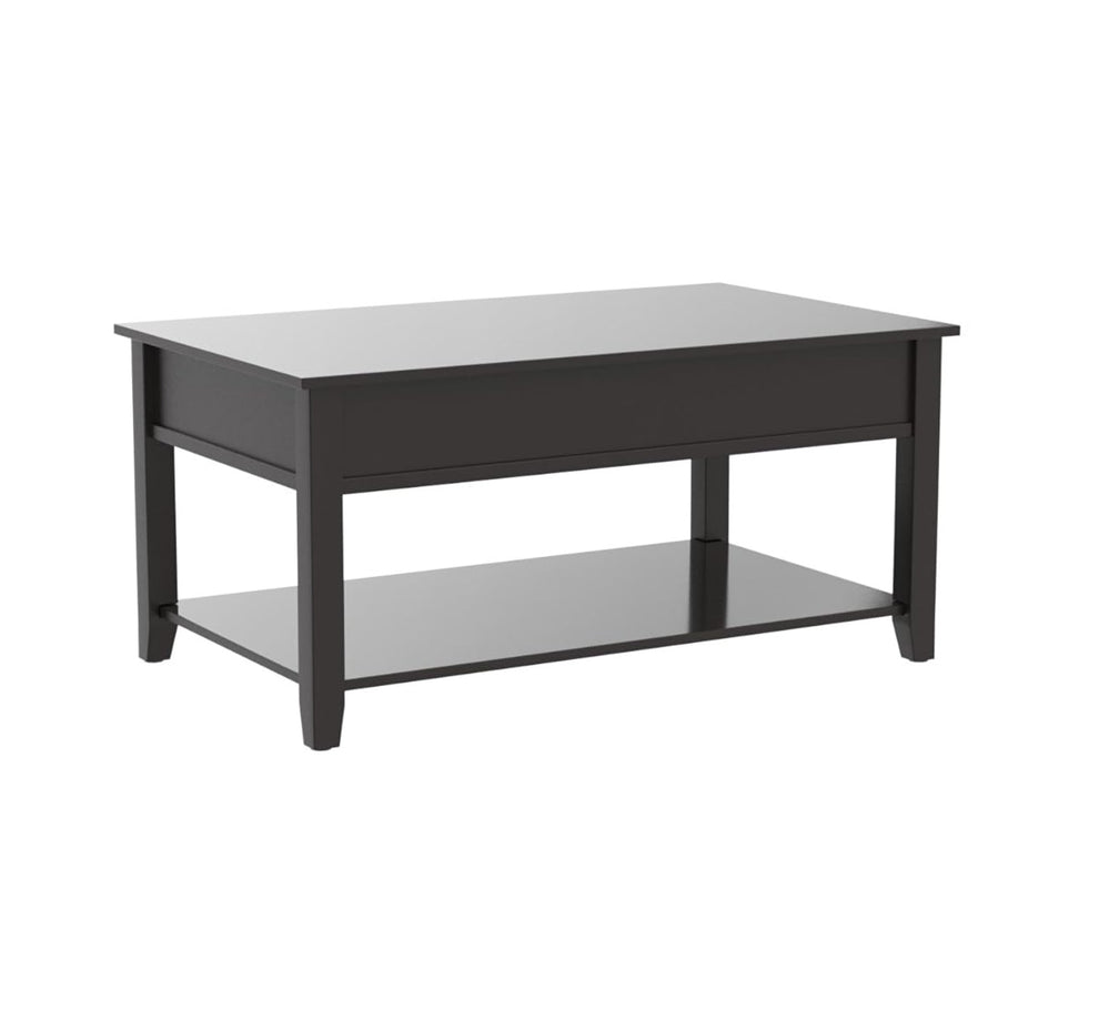 40" Black Manufactured Wood Lift Top Coffee Table With Storage By Homeroots | Coffee Tables | Modishstore - 3