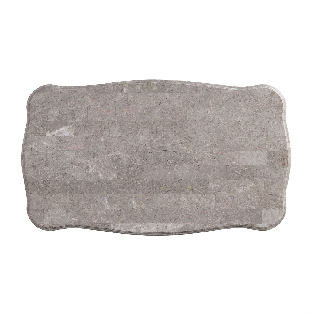 52" White And Marble Faux Marble Rectangular Coffee Table By Homeroots | Coffee Tables | Modishstore - 4